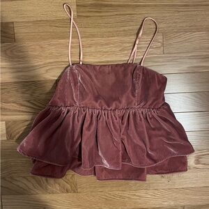 Cute spaghetti strapped and layered top